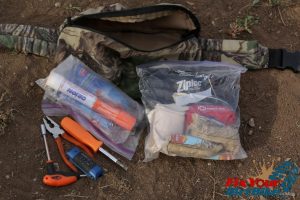everything for the trail pack in ziploc bags