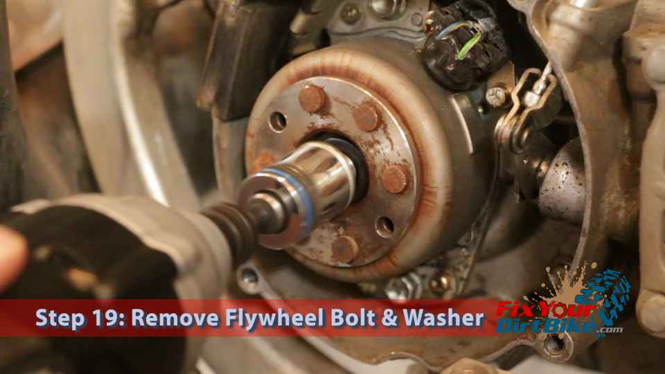 Step 19: Remove Flywheel Bolt & Washer