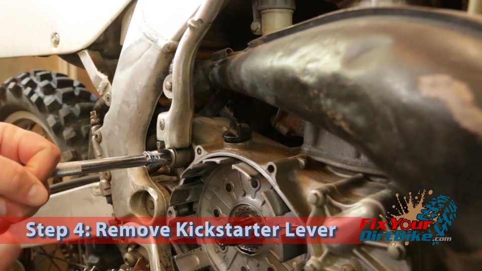 Step 4: Remove the kickstart lever.