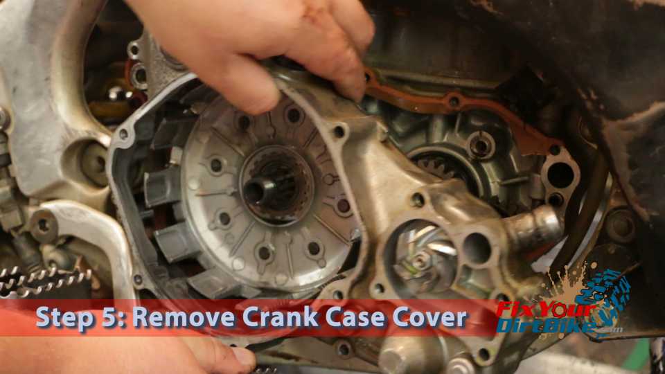 Step 5: Remove the crankcase cover.