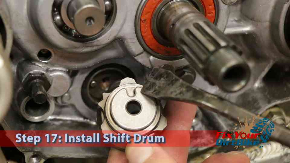 Step 17: Install the shift drum:
