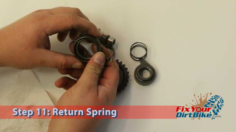 Step 11: Inspect the return spring for tension, unusual bends, breaks, or any signs of excessive wear.
