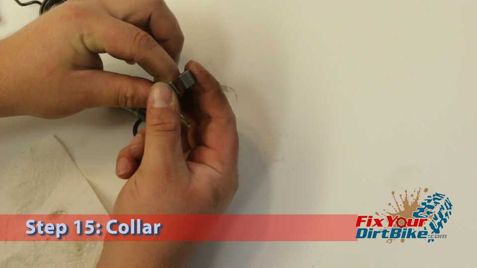 Step 15: Inspect the collar.  The collar keeps the return spring in place.  Check for wear around the opening and exterior.