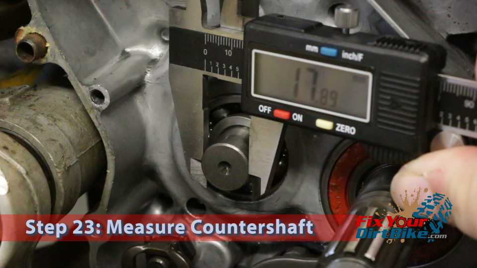 Step 23: Measure the countershaft. Service Limit:16.95mm
