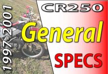 1997-2001 Honda CR250 General Specifications 1997 -2001 Honda CR250 - Service Specifications - General Specifications