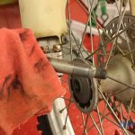 Step 7 – Wipe down every part of the wheel and hub before you install them