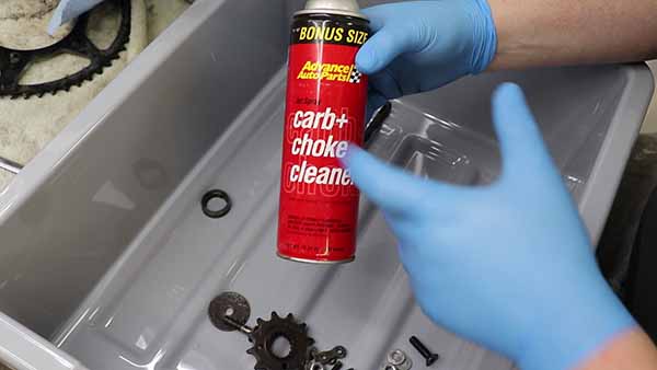 Clean everything with carburetor cleaner, then rinse with warm water.