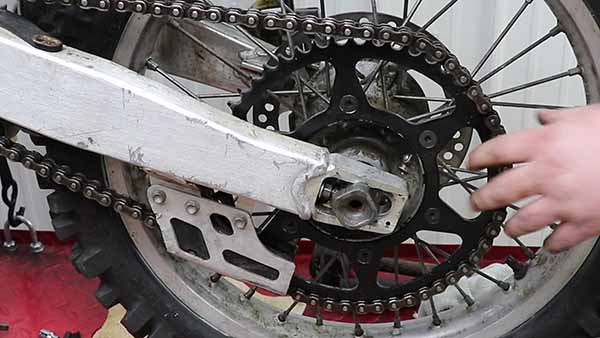Install your chain on both sprockets.