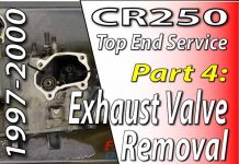 1997-2001 Honda CR250 – Top End Service – Part 4: Exhaust Valve Removal 1997 - 2001 Honda CR250 - Top End Service - Part 4 - Exhaust Valve Removal - Featured