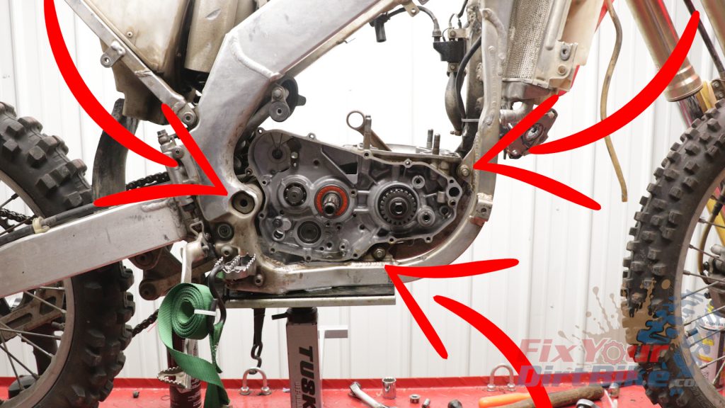 1. Two Mounting Bolts and Swingarm Pivot Bolt