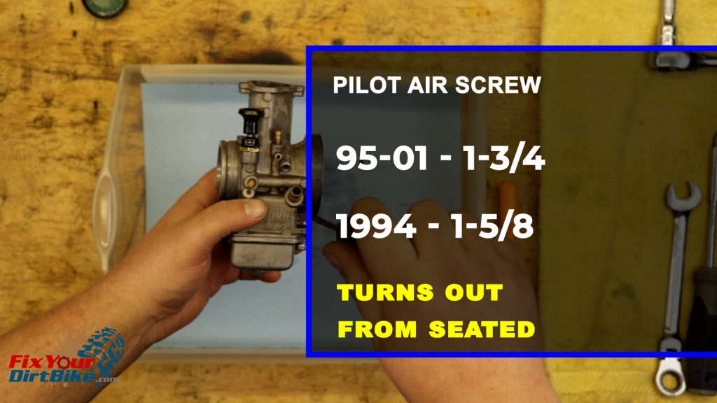 Mikuni Pilot Air Screw Stock Settings
