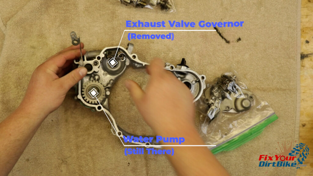 1 - Your exhaust valve governor sits at the bottom front of your right crankcase
