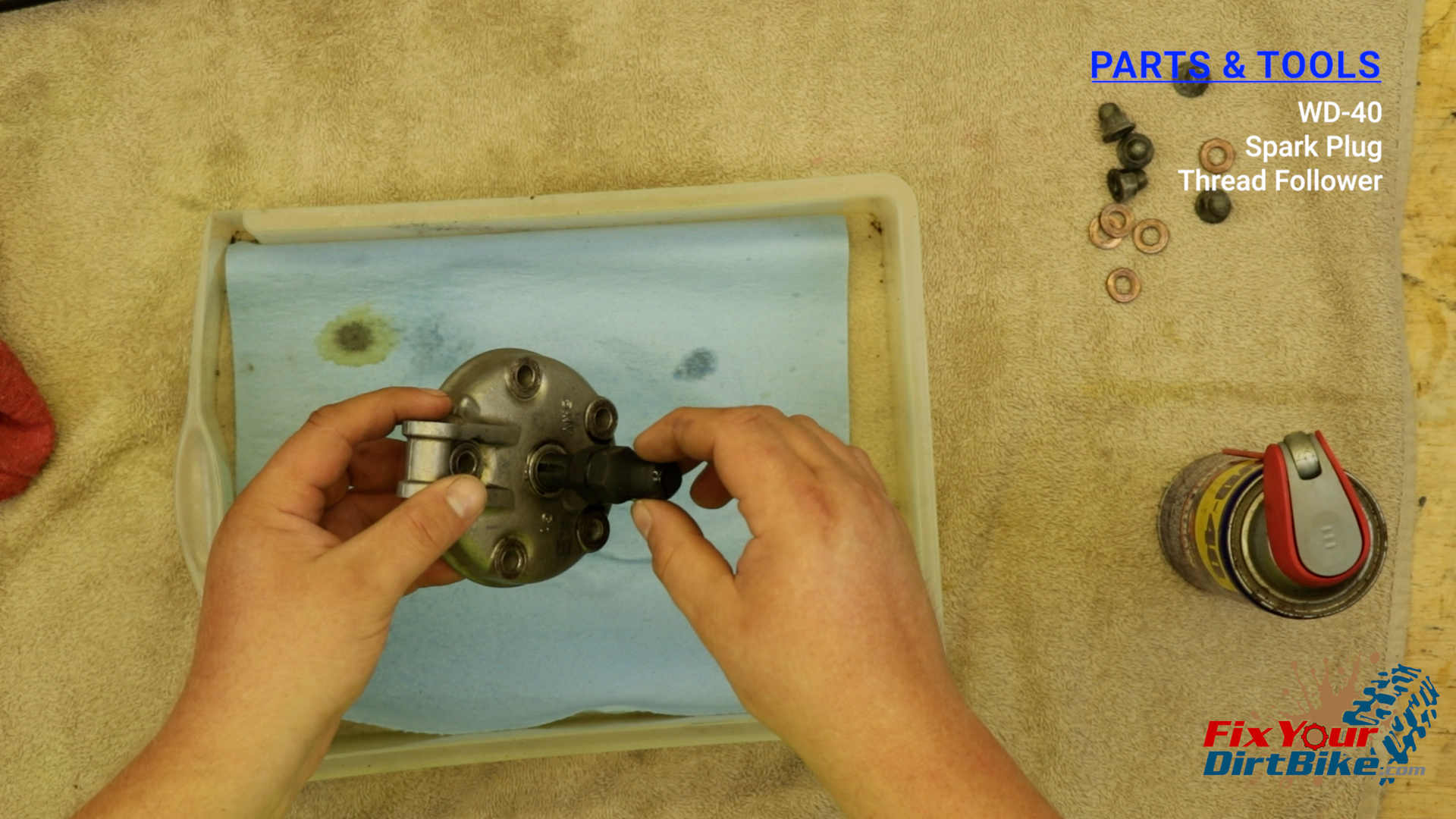 3 - Gently run your spark plug thread follower all the way through the spark plug hole to correct any thread damage