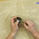 5 – Press the ring into the groove, and then measure the ring-to-groove clearance with a feeler gauge