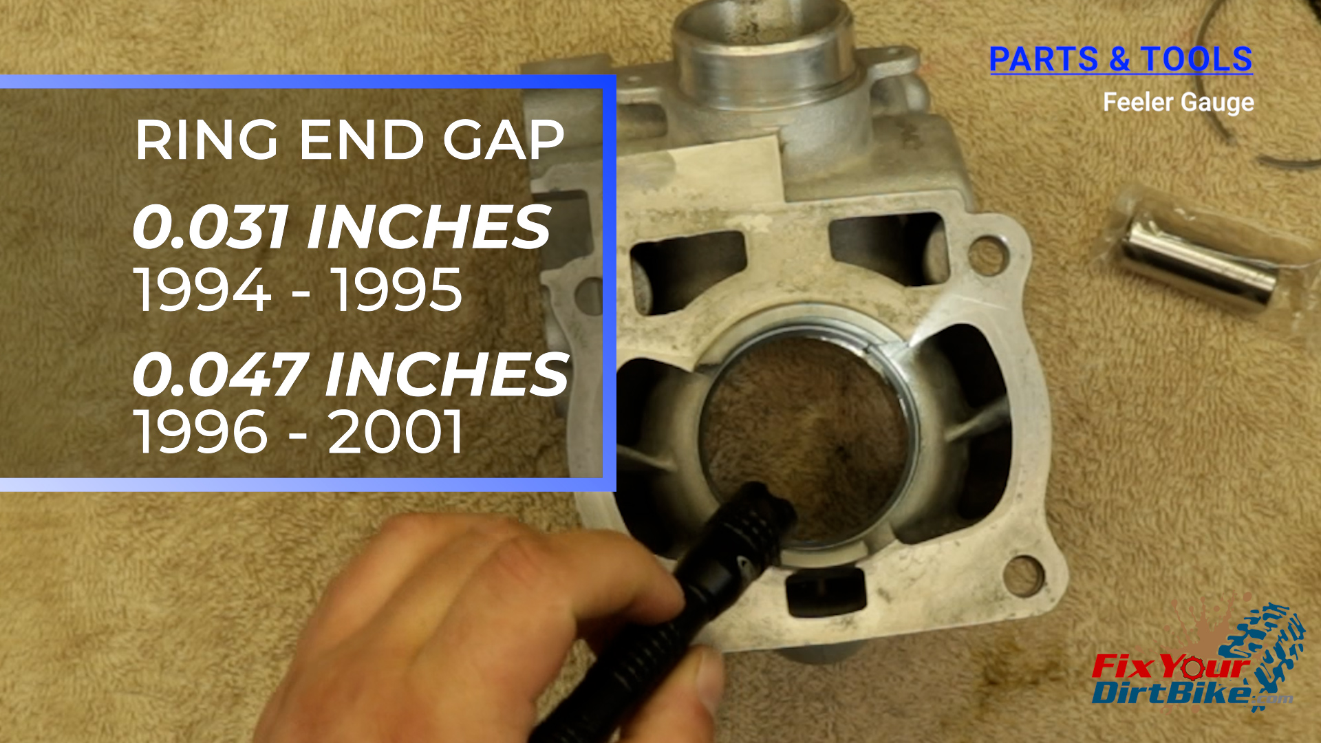 7 - Insert the piston ring in the bottom of the cylinder and push it down with the piston so it inserts evenly.